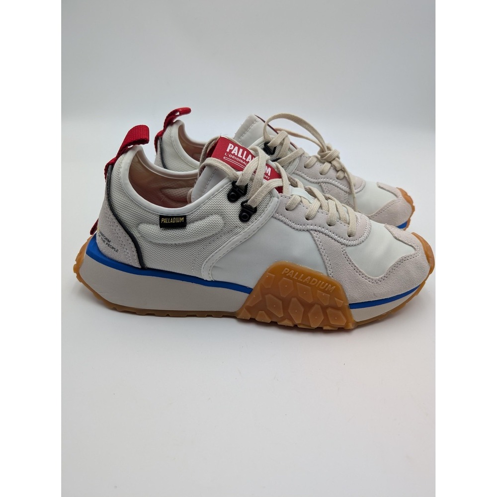 Palladium Shoes Sneakers Mens Size 9.5 Beige‎ White Low Top Gum Sole 77330-116-M